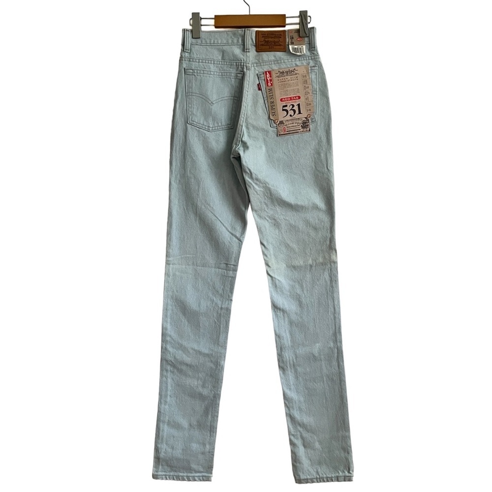 Nwt Rare Vintage Levi's 531 Super Slim High Waisted Leather Tag Jeans